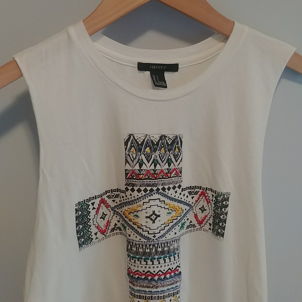 Forever 21 Embroidered Southwest Tank Top